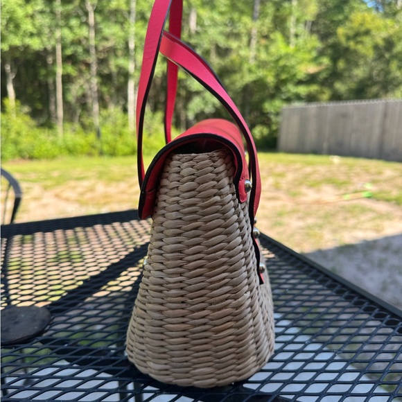 Kate Spade Luisa Straw and Red Leather Bag - Picture 4 of 12